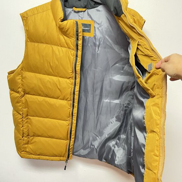 Eddie Bauer Men's Size XXL Yellow Puffer MVest Down Classic Sys Dkhoney - Picture 5 of 14
